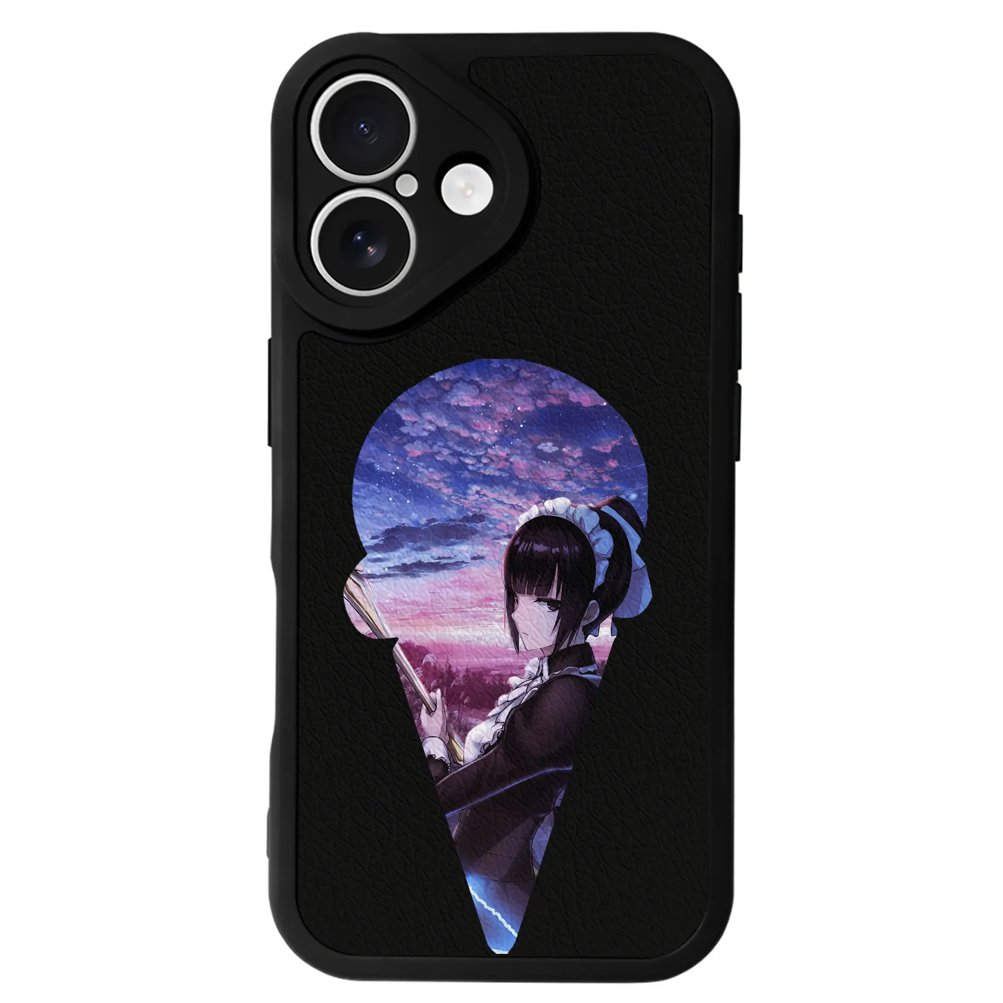 オーバーロード グッズ ナーベラル・ガンマ - IPhone 16シリーズ対応 ・ シリコンスマホケース ・ レザー調 ・ 高精度フィット ・ 耐衝撃 ・ ワイヤレス充電対応 ・ 精密カット